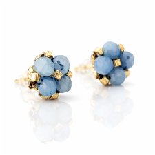 Błękitne Kolczyki Sztyfty Akwamaryn - wersja złota