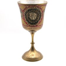 Zjawiskowy indyjski emaliowany kielich metal