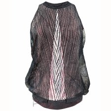 Bluzka warstwowa – czarno-różowy szyfon