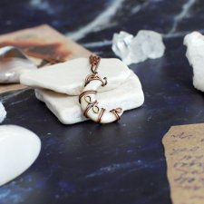 Wisiorek masa perłowa księżyc półksiężyc słowiański miedź antyczna