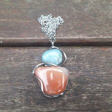 Kwarc i amazonit - wisiorek