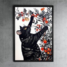 Koty lubią choinki - grafika na plakacie na A3