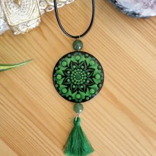 Naszyjnik mandala, czakra serca z awenturynem - Miłość do siebie, współczucie, empatia, harmonia