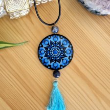 Naszyjnik mandala, czakra gardła z sodalitem - Komunikacja, prawda i wyrażanie siebie