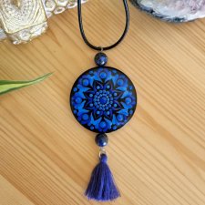 Naszyjnik mandala, trzecie oko z lapis lazuli - Intuicja, wewnętrzna mądrość i wgląd w siebie