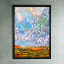 Plakat A3 Oddech chmur reprodukcja pasteli suchych