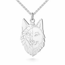 naszyjnik męski DWA WILKI- srebro