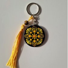 Żółty brelok, amulet czakra splotu słonecznego - Tygrysie oko - Siła, pewność siebie, działanie