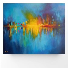 Pejzaż abstrakcyjny-obraz akrylowy formatu 50/60 cm