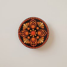 Magnes pomarańczowy, ręcznie malowany, czakra sakralna - Emocje, kreatywność, przyjemność