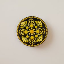 Magnes żółty ręcznie malowany, czakra splotu słonecznego - siła, pewność siebie, działanie