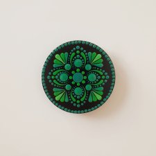 Magnes zielony, ręcznie malowany, czakra serca - miłość, harmonia, współczucie