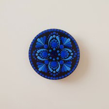 Magnes indygo, ręcznie malowany, trzecie oko - intuicja, wgląd, wewnętrzna mądrość