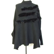 ponczo z golfem i rękawami one size Morghy Art Stylist