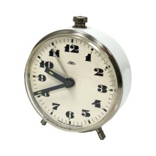 Sprawny mały, mechaniczny budzik PRIM Vintage, Czechosłowacja, lata 60.