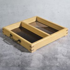 Organizer dębowy – szkło i drewno