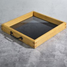 Taca / prezenter z dębu i szkła