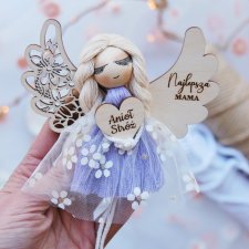 Anioł dla mamy - prezent na Dzień Matki - fiolet | Z okazji Dnia Matki