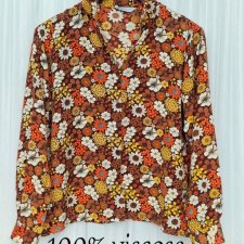 compañia fantastica koszula damska w stylu lat 70s vintage vibe długi rękaw L