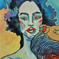 obraz do salonu  portret nimfy