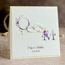 Kartka na ślub z inicjałami Młodej Pary, WP 53f