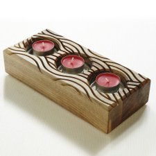 Podstawa pod tealighty | lite drewno | lustro | forma rzeźbiarska