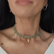 delikatny choker z turkusem afrykańskim