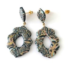 Eleganckie Wiszące Kolczyki ze Złotym Akcentem