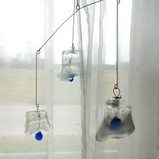 Wiszące dzwonki ze szkła, dekoracja dom i ogród, prezent na Dzień Matki