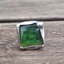 Nefryt - pierścionek regulowany