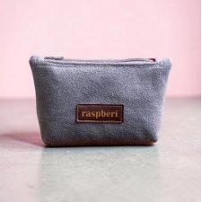 Szare etui na klucze z weluru