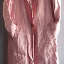 Lniany płaszcz długi żakiet