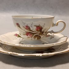 Rosenthal Pompadour Filiżanka Moss Rose Zestaw śniadaniowy Trio Barokowe