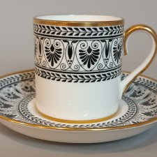 Crown Staffordshire "Black Victoria" – Ekskluzywny Duet Filiżanka - Porcelana Kostna
