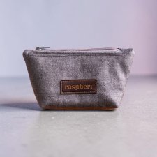 Mała szara kosmetyczka z weluru