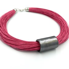 NASZYJNIK LEN Z CERAMIKĄ ROSE&GRAPHITE