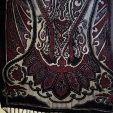 Silk  i viskoza jedwab i welur graficzny elegancki szal