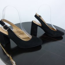 F&F zamszowe czółenka z odkrytą piętą sandały 3 / 36