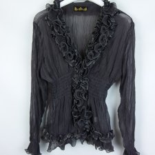 Excellium cienka rozpinana bluzka falbanki / uniwersalny M-XL