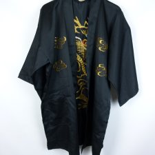 Satynowy szlafrok kimono wyszywany smok / M