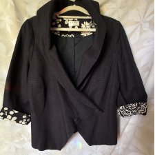KALIKO 66% silk 32 % Linen pięknie uszyty żakiet rozm 10