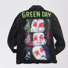 Green Day kurtka jeansowa - ręcznie malowana - custom - rozmiar M