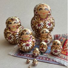 Matryoshka Original Doll ❤ Matrioszki 10szt. ❤ Drewniane, ręcznie malowane