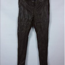 H&M spodnie rurki dzianina ekoskóra / 38