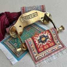 Vintage Toilet Paper Holder Brass & Wood ❤ Niespotykany uchwyt na papier w starym stylu
