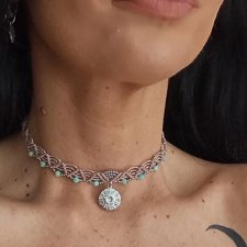 choker słońce i amazonit