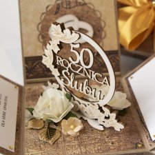 50 rocznica ślubu, złote gody, exploding box, kartka 3d
