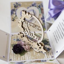Rocznica ślubu, jubileusz, exploding box, kartka 3d