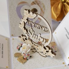 Rocznica ślubu, jubileusz, exploding box, kartka 3d