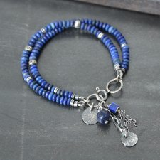 Dwurzędowa bransoletka z lapis lazuli